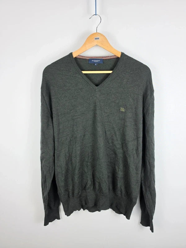 Burberry London Merino Wool V-Neck Jumper – Size 8 Large