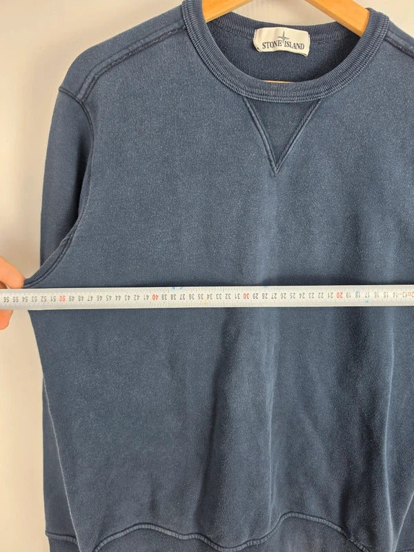 Stone Island Garment Dyed Navy Crewneck Sweatshirt Medium SS18
