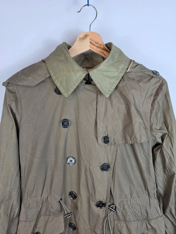 Burberry London Lightweight Fishtail Parka Coat Nova Check - UK 8