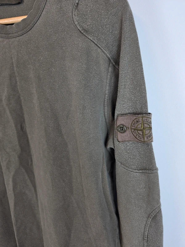 Stone Island SS18 Ghost Piece Crewneck Sweatshirt Olive Khaki Green M