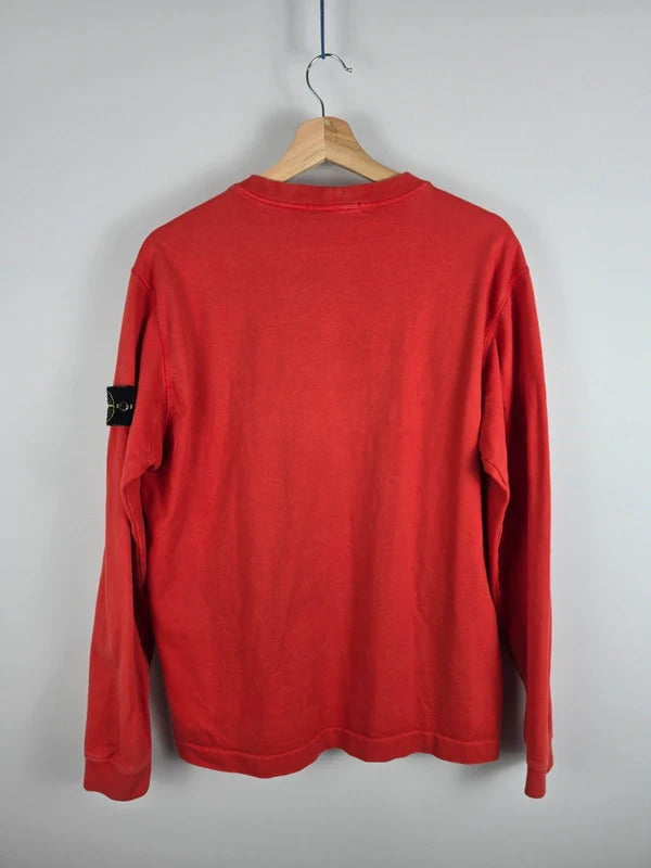 Stone Island Red Long Sleeve Crew Neck Jumper – Size M