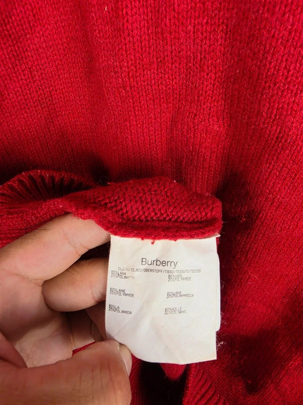 Burberry London Red Wool Crewneck Jumper – Size 6