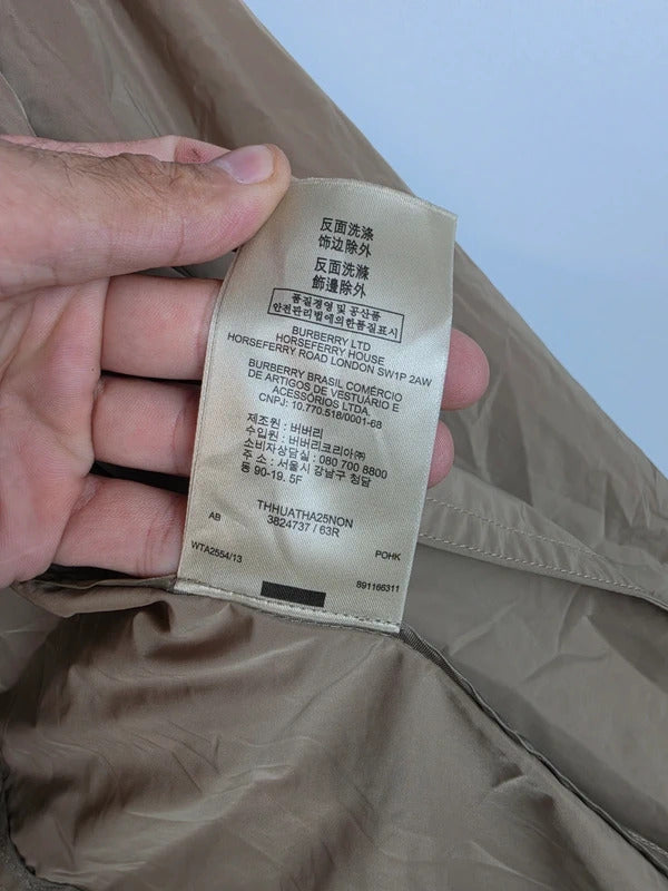 Burberry Brit Beige Hooded Trench Coat Nova Check Lining - UK 8