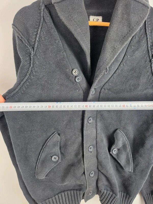C.P. Company AW12 Heavy Knit Cardigan Shawl Collar Charcoal Gray Size 50 M