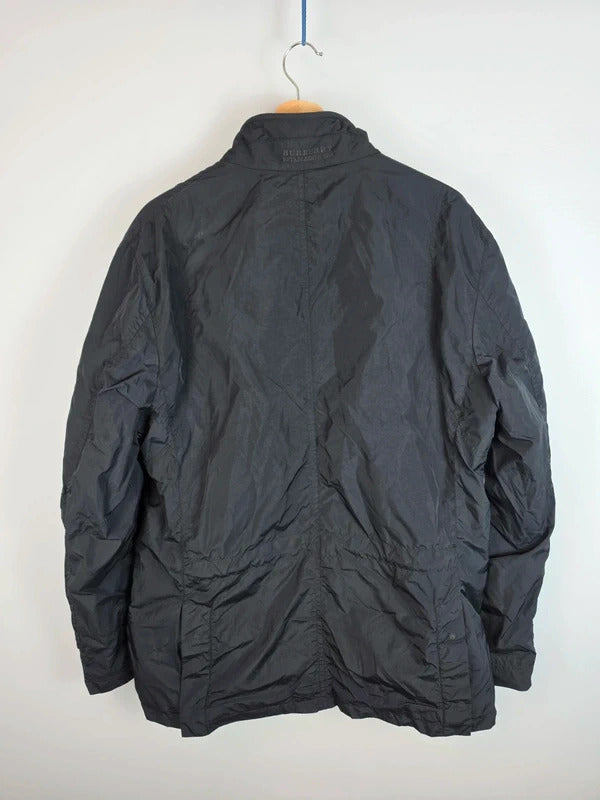 Vintage Burberry London Field Jacket Nova Check Lined Utility Coat Black Size L