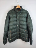 Burberry Brit Down Puffer Jacket Dark Forest Green Nova Check Lined Mens XXL
