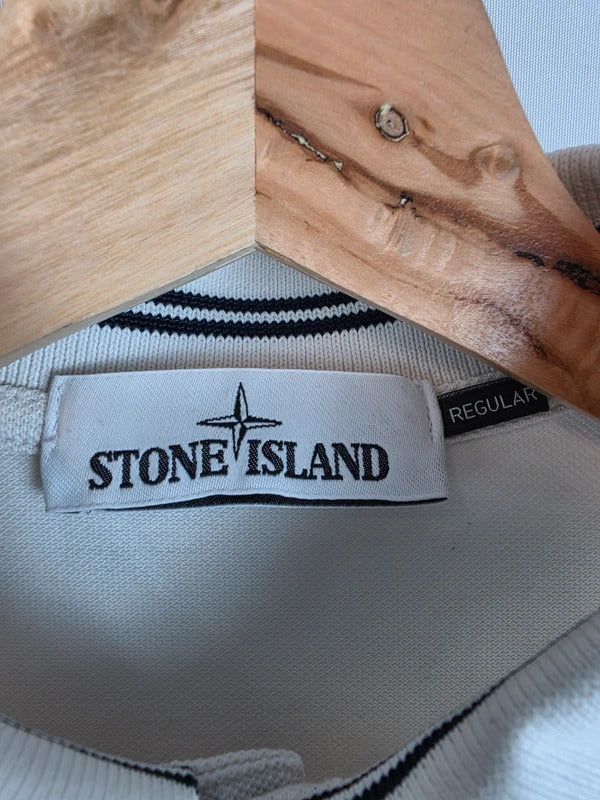 Stone Island Long Sleeve Polo Shirt Off White - Size S ART 66152CC15