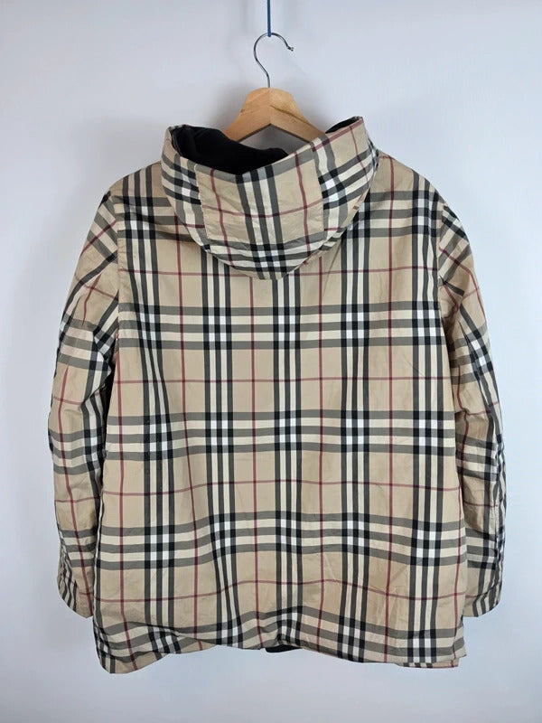 Burberry Reversible Hooded Jacket Nova Check Black Size 46 Medium