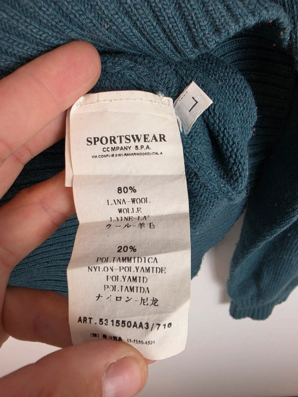 Vintage Stone Island AW10 Wool Blend Jumper Teal Blue Green Size L
