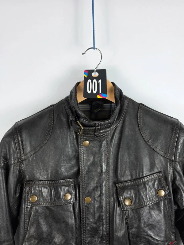 Belstaff Panther 1966 Black Leather Field Jacket – IT 42 / UK 10, Gold Label