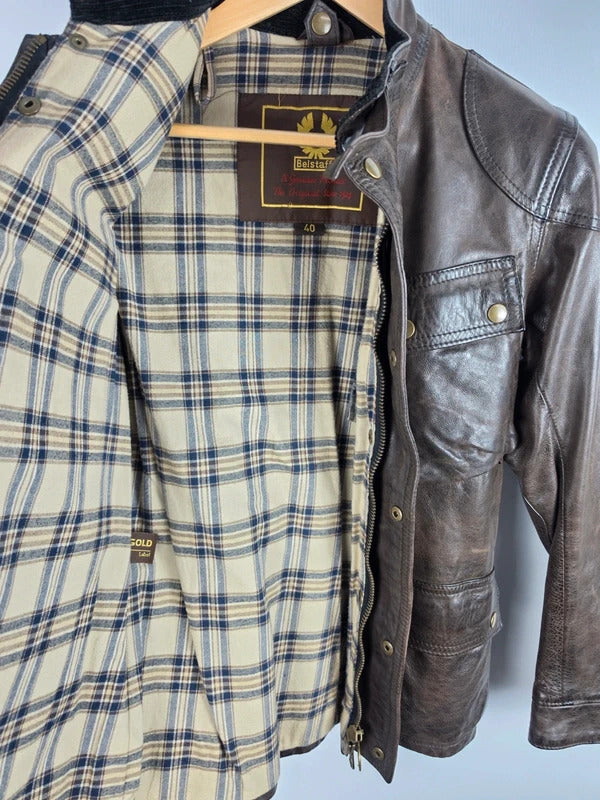 Belstaff Panther 1966 Dark Brown Leather Field Jacket – IT 40 / UK 8
