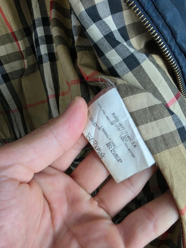 Vintage Burberrys Navy Quilted Jacket – Nova Check Lined, Size 44 ( L )