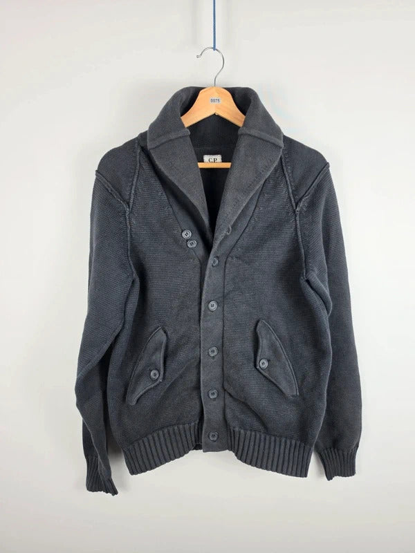 C.P. Company AW12 Heavy Knit Cardigan Shawl Collar Charcoal Gray Size 50 M