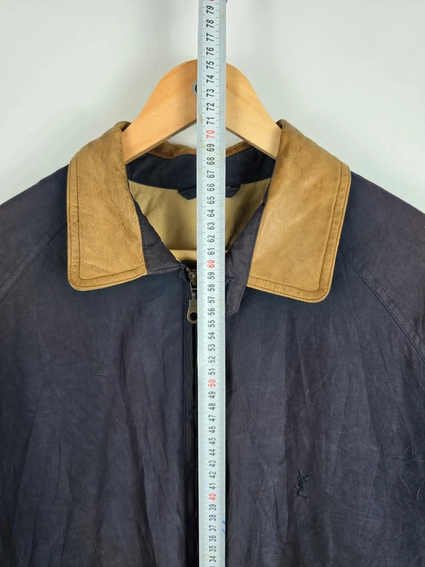 Vintage YSL Pour Homme Navy Harrington Jacket – Size L
