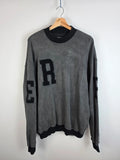 Represent Oversized Clo Varsity Letter Patch Wash Sweatshirt Black Grey M