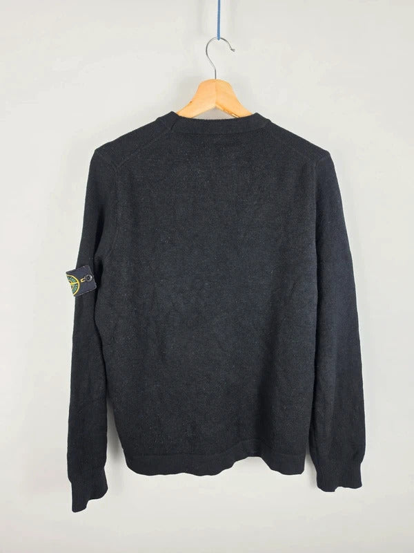 Stone Island Vintage AW07 Wool Crewneck Sweater Black Mens Size L