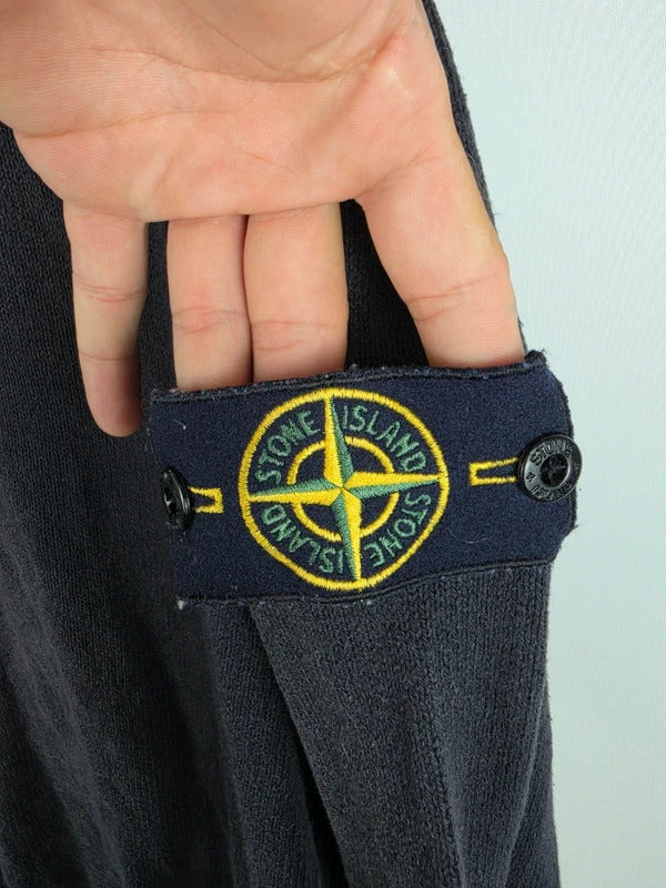 Stone Island Vintage Navy Fine Knit Crew Neck Jumper – Size XL