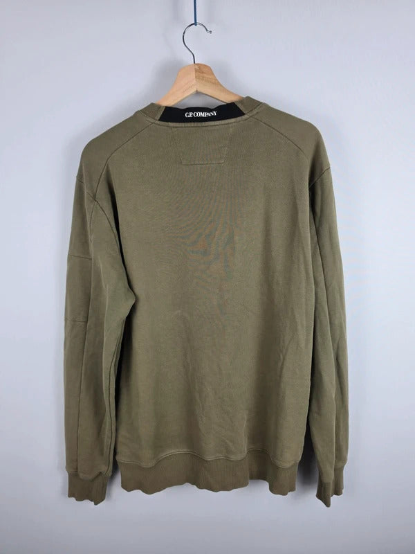 C.P. Company Khaki Lens Sleeve Crew Neck Sweatshirt – Size L