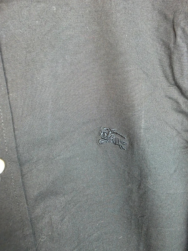Burberry Brit Black Long Sleeve Shirt, Size Medium - Nova Check Collar
