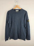 Stone Island Navy Stone-Wash Compass Patch Crew Neck Sweatshirt – Size M