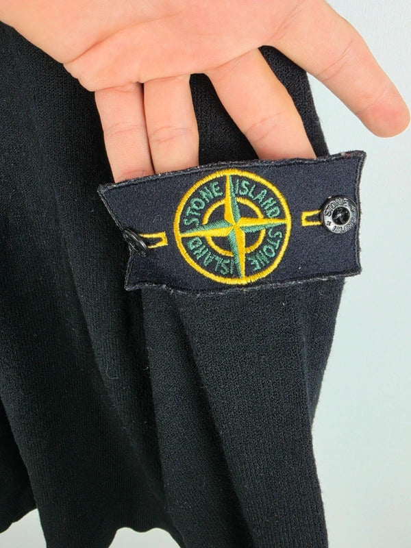 Stone Island Vintage AW07 Wool Crewneck Sweater Black Mens Size L