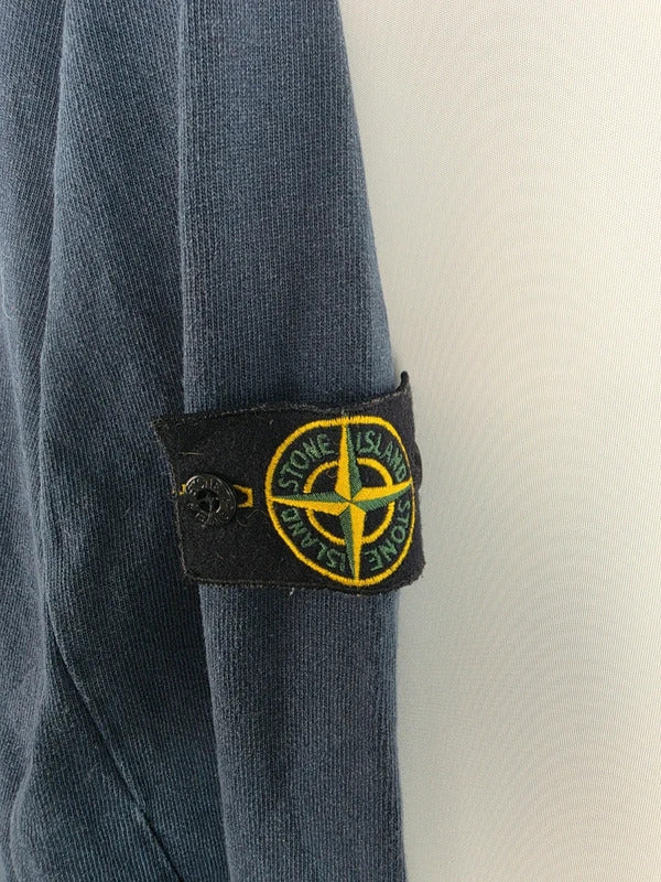 Stone Island Navy Stone-Wash Compass Patch Crew Neck Sweatshirt – Size M