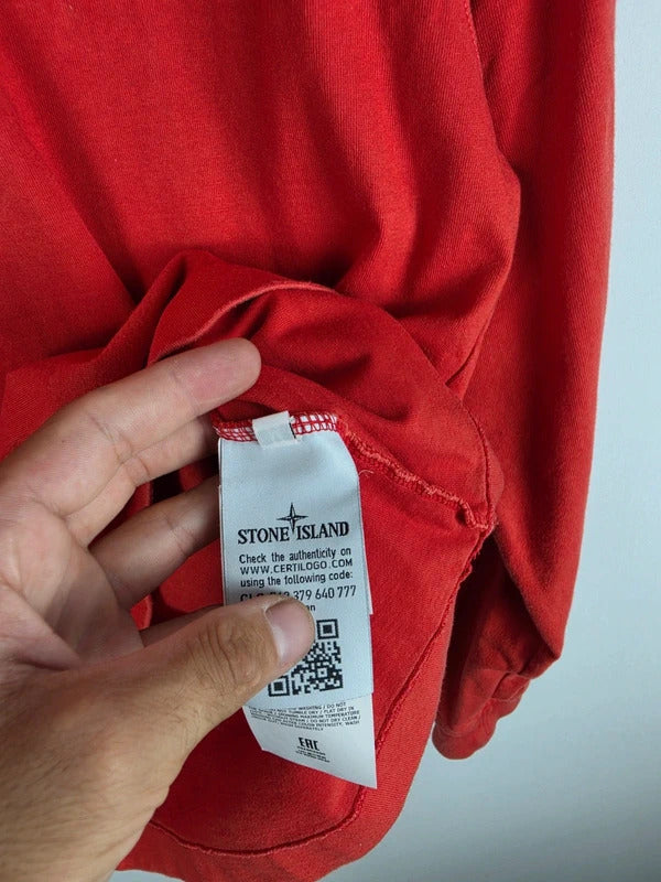 Stone Island Red Long Sleeve Crew Neck Jumper – Size M