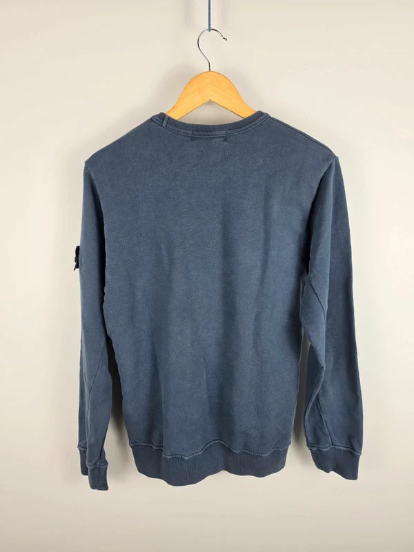 Stone Island Slate Blue Garment Dyed Crewneck Sweatshirt Size Small