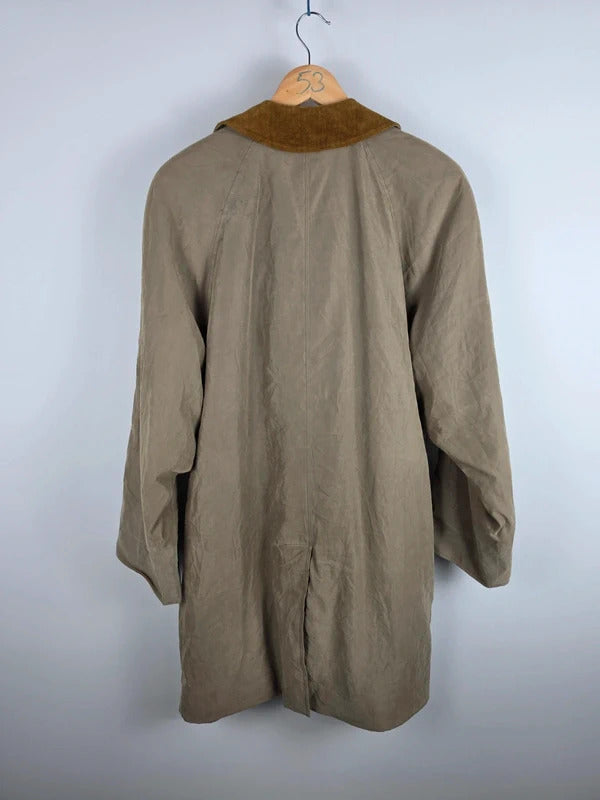 Vintage Burberrys Taupe Cord Collar Car Coat – Size L