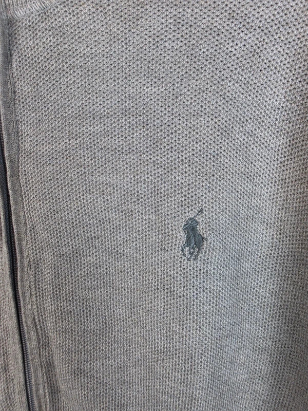 Polo Ralph Lauren Grey Pima Cotton Full Zip Knit Jacket Size L
