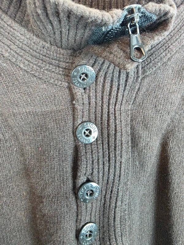 Vintage Stone Island AW 2007 Paul Harvey Quarter Zip Wool Jumper Brown XL
