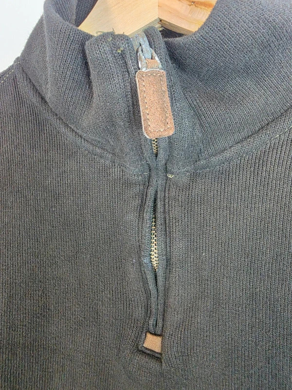 Polo Ralph Lauren 1/4 Zip Sweatshirt Black Purple Pony Size L