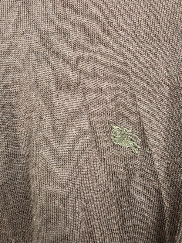 Burberry London Brown Merino Wool Quarter-Zip Jumper – Size 6 (fits L)