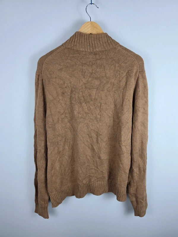 Polo Ralph Lauren Cotton Quarter-Zip Sweater Camel – Size L