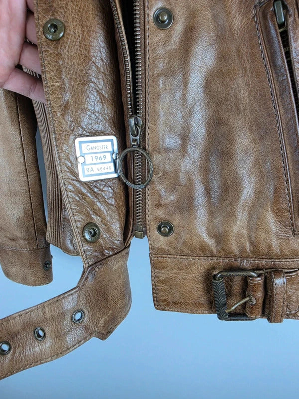 Belstaff Gangster 1969 Waxed Leather Jacket – UK 4 / IT 36