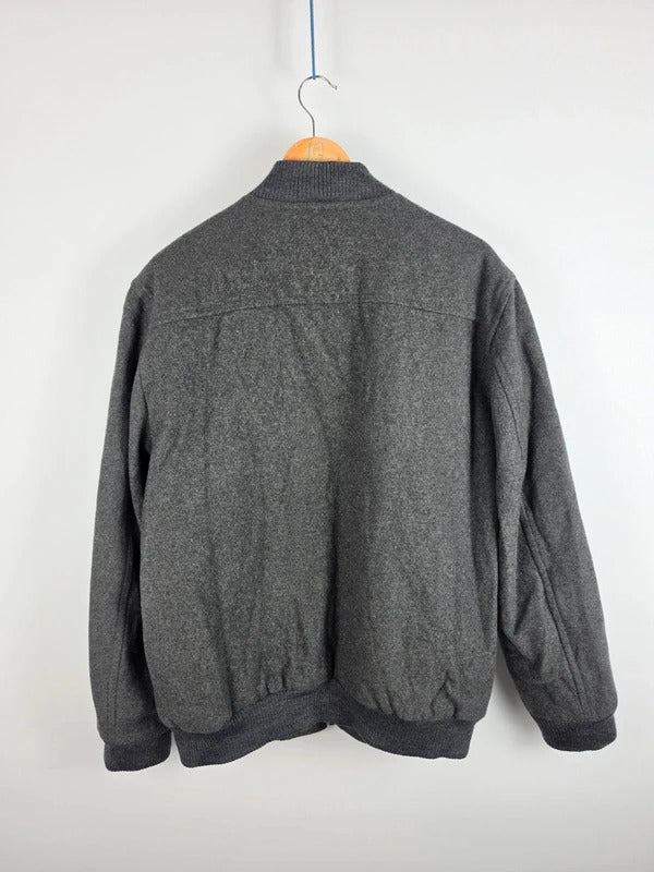 Lacoste Grey Wool-Blend Bomber Jacket – Size 56 (XL)