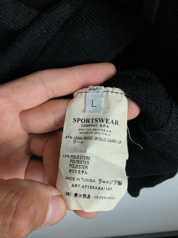 Stone Island Vintage AW07 Wool Crewneck Sweater Black Mens Size L