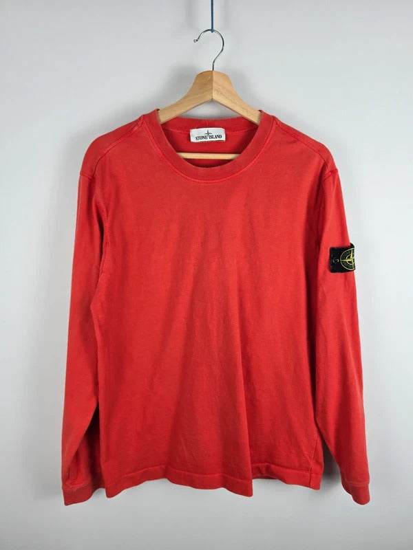 Stone Island Red Long Sleeve Crew Neck Jumper – Size M