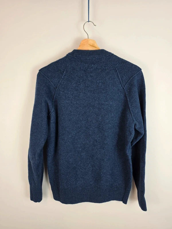 CP Company Vintage Lens Wool Knit Jumper Navy Blue Size 48