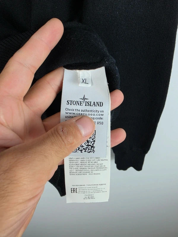 Stone Island Black Wool Blend Crew Neck Knit Jumper – Size XL