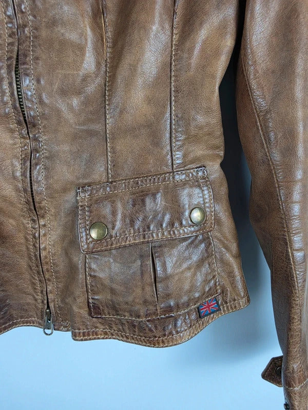 Belstaff Naima Brown Leather Jacket – Size IT 40