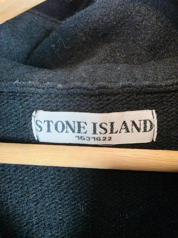 Vintage Stone Island AW 2009 Peaked Hood Wool Zip Cardigan Black XL