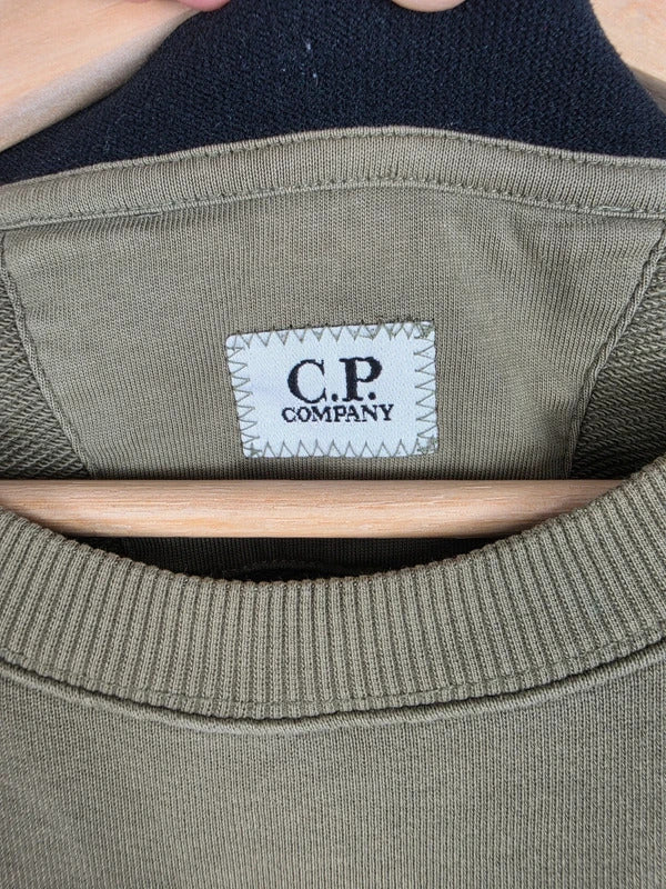 C.P. Company Khaki Lens Sleeve Crew Neck Sweatshirt – Size L