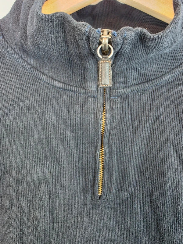 Vintage Polo Ralph Lauren Half Zip Jumper Navy Red Pony - Size XL