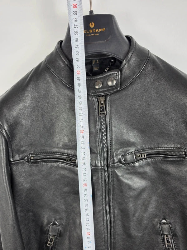 Belstaff Pine Black Lambskin Racer Jacket – UK 8 / IT 40