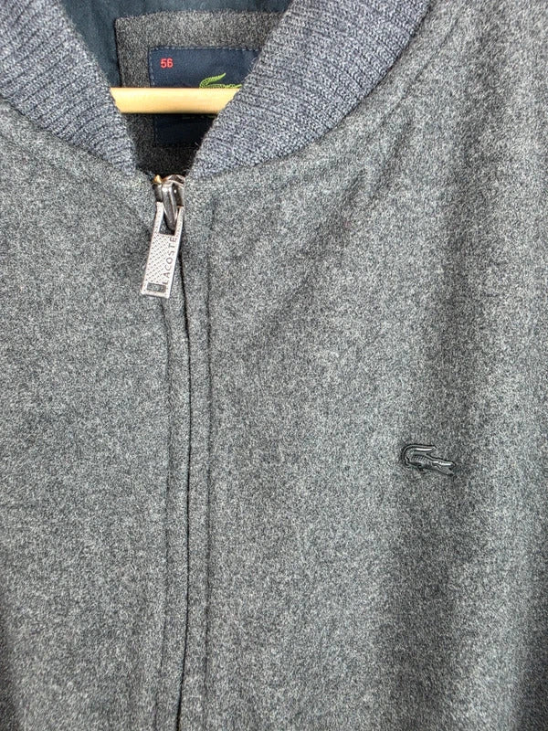 Lacoste Grey Wool-Blend Bomber Jacket – Size 56 (XL)