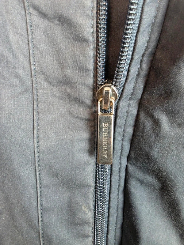 Vintage Burberry Nova Check Lined Field Jacket Coat Dark Grey / Black - Size 5 (XL)