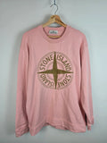 Stone Island Embroidered Compass Logo Sweatshirt Pink - Size L