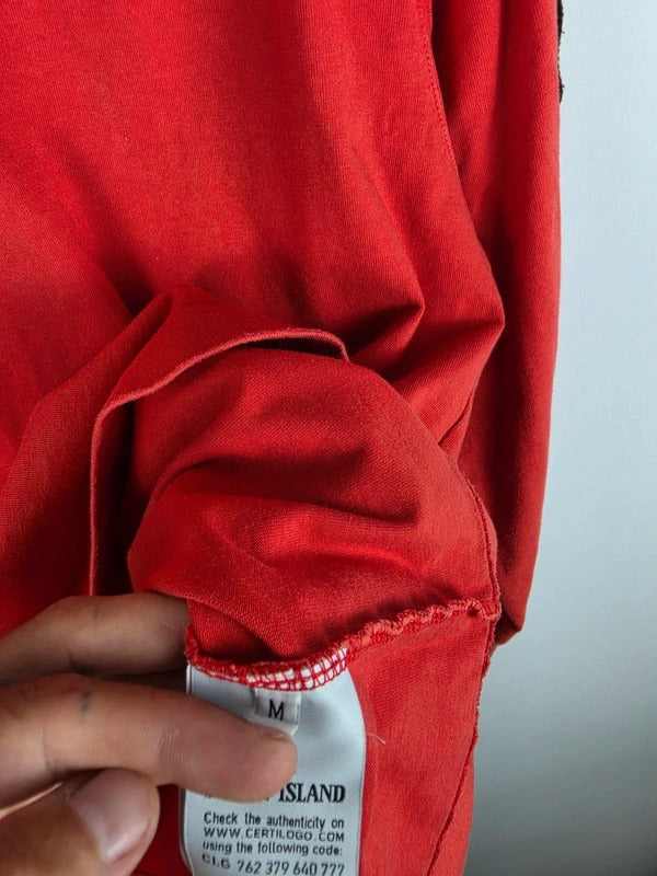 Stone Island Red Long Sleeve Crew Neck Jumper – Size M