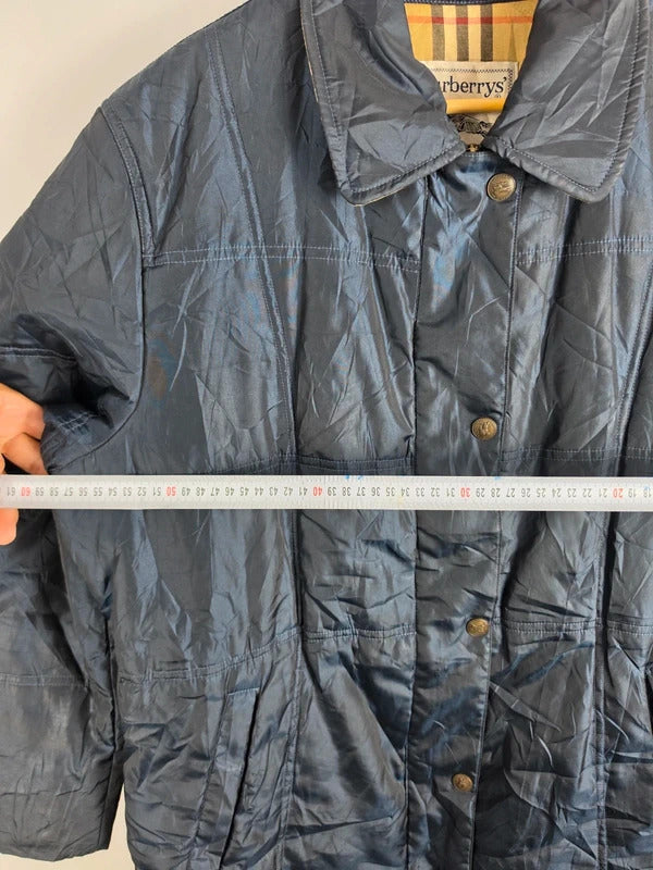 Vintage Burberrys Navy Quilted Jacket – Nova Check Lined, Size 44 ( L )